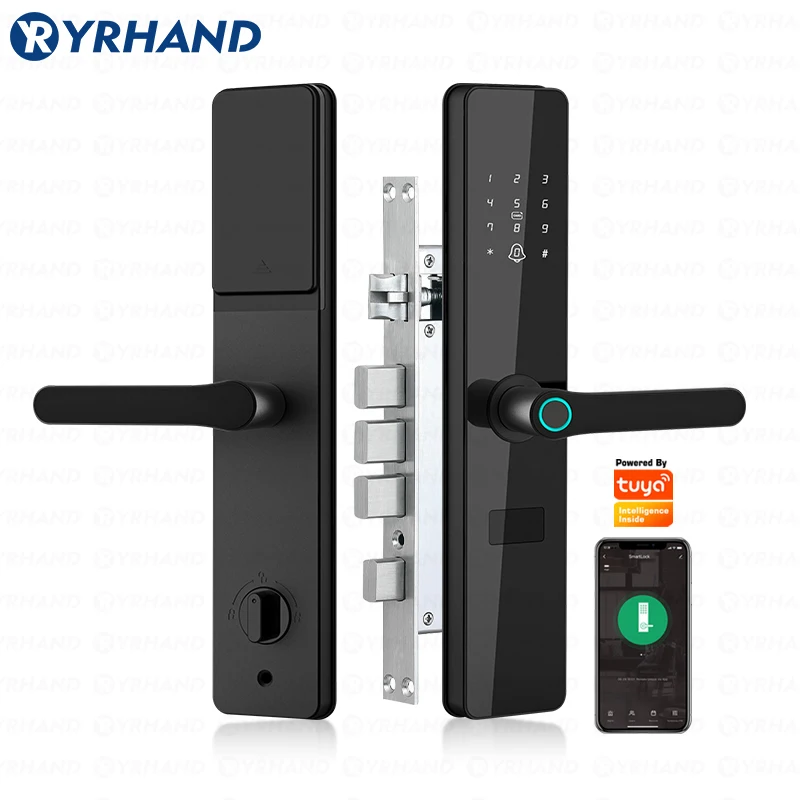 Outside Front Cerradura Inteligente Waterproof Tuya wifi Smart Door Lock Anti-lock Digital Protection Electronic Lock 6068