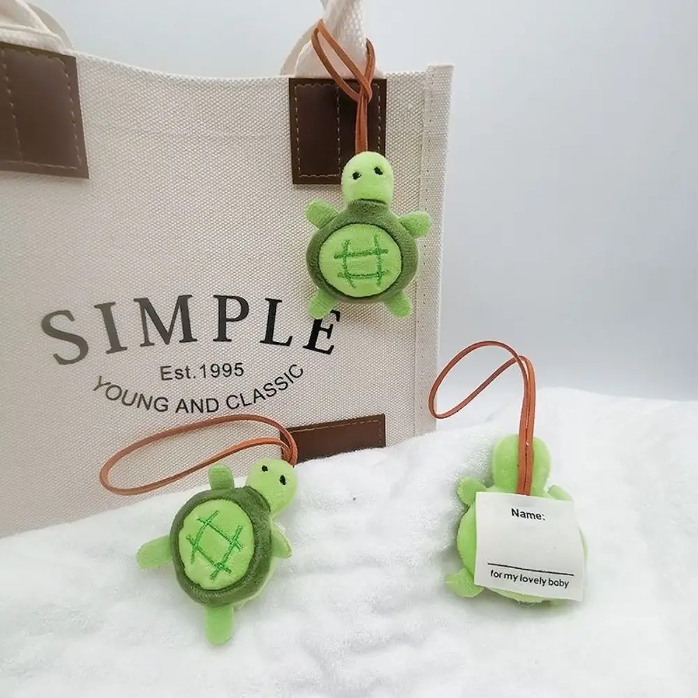Kawaii Cartoon Turtle Plush Keychain Soft Plush Stuffed Bag Name Tag Turtle Brooch Bag Hanging