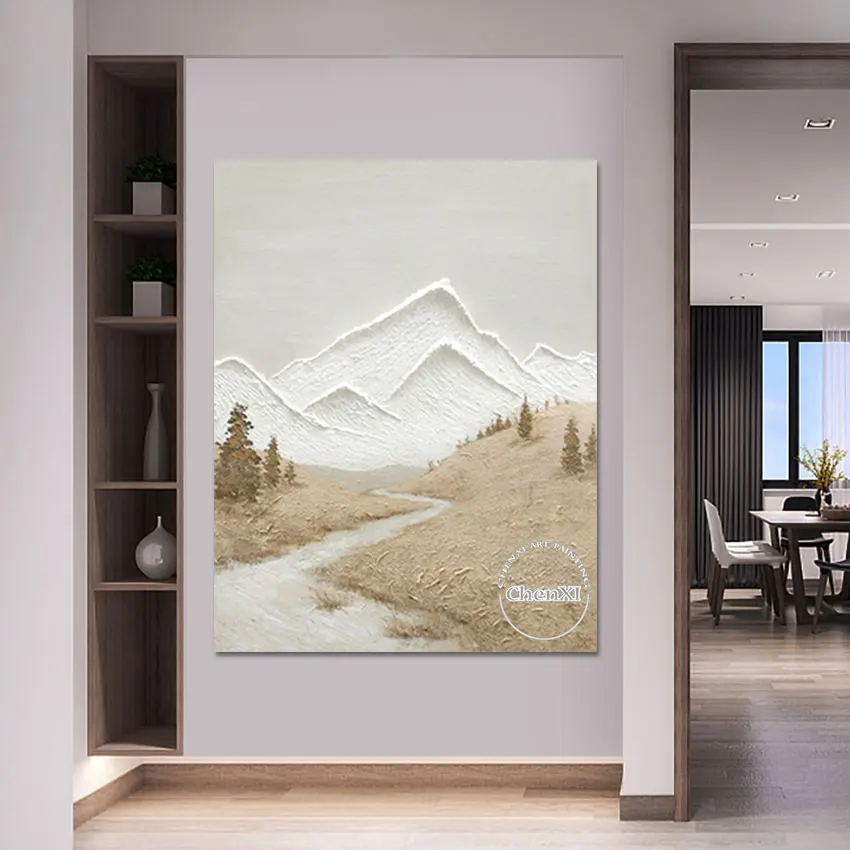 

Acrylic Texture Art Hand Painted Unframed Heavy Thick Oil Painting Abstract Mountain Scene Canvas Wall Art Modern Murals Artwork