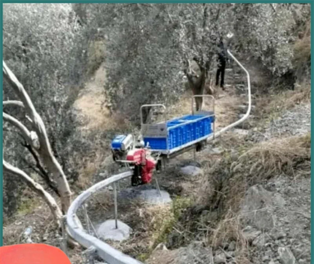 

Mountain orchard monorail transport aircraft mountain transport track mountain climbing small train spot Petrol Engine