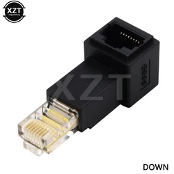 NEW Up Down Left Right Angled 90 Degree 8P8C FTP STP UTP Cat 5e RJ45 Lan Ethernet Network extension Male to Female