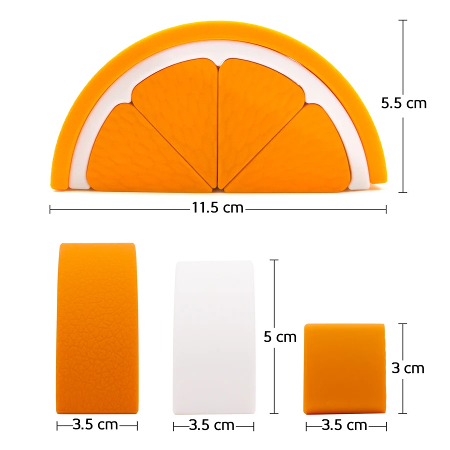 1PCS Silicone Stacking Orange Shape Montessori Educational Toy Intelligence Gift Toys Stacking Ring Tower Sensory Toy Baby Toy