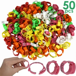 50pcs Chicken Foot Ring Label Buckle Plastic Adjustable Poultry Leg Snap Ratchet Clip Digital Duck Pigeon Goose Farm Feed Tools