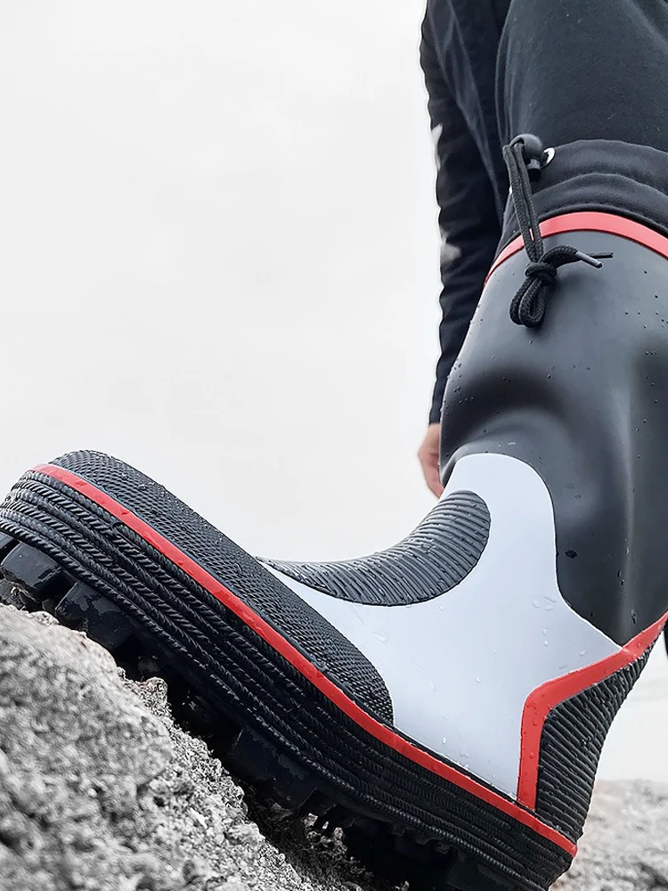Waterproof Fishing Boots for Men, Non-Slip Steel Nails, Outdoor Rubber, Wear Resistant, Anti Slippery Shoes, Sea Reef, 30