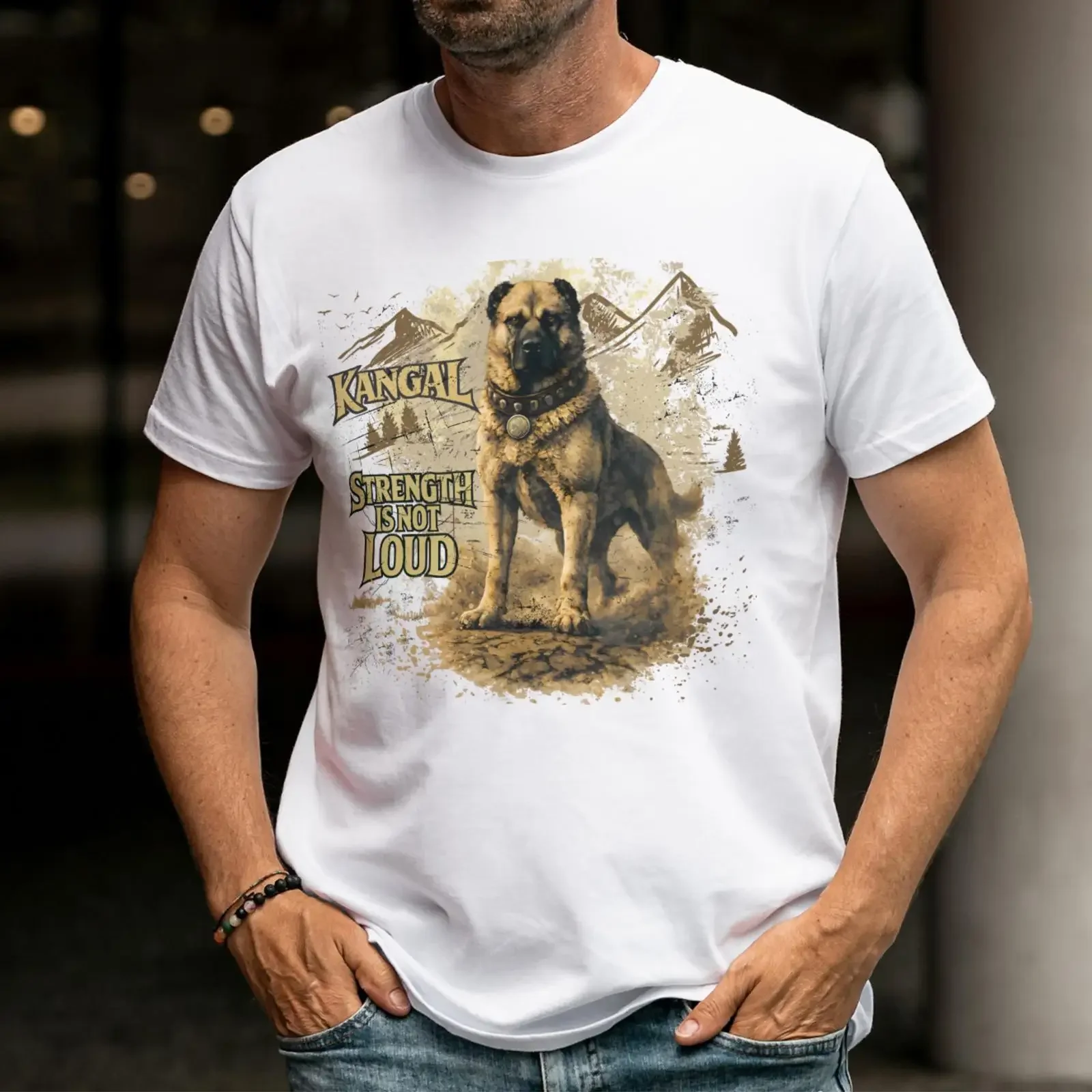 Kangal Dog T Shirt Turkish Anatolian Guardian Strength Is Not Loud  vintage Washed Breathable designer clothes homme