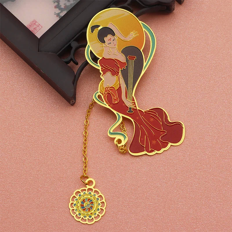Classical Chinese Musical Instrument Shape Bookmark With Tassel Cultural Creative Gift Student Reading Mark Book Accessories