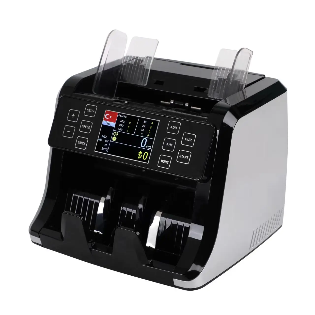 

Black New Model Bill Counter Machine Multi Currencies False Notes EURO MIX Money Counter Counting Machine Detector