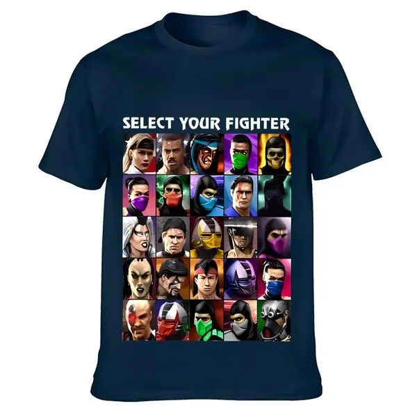 Men Tshirt Select Your Fighter Umk3 Mortal Kombat T Shirt Printed T-Shirt Tees Top