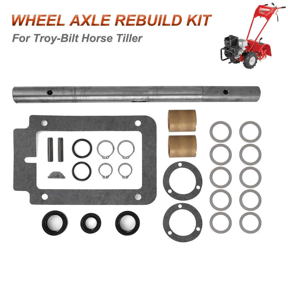 For Troy-Bilt Horse Tiller Wheel Axle Rebuild Kit Key Shaft Seals Gaskets Bushings Shims Specialized For Cultivator Modification