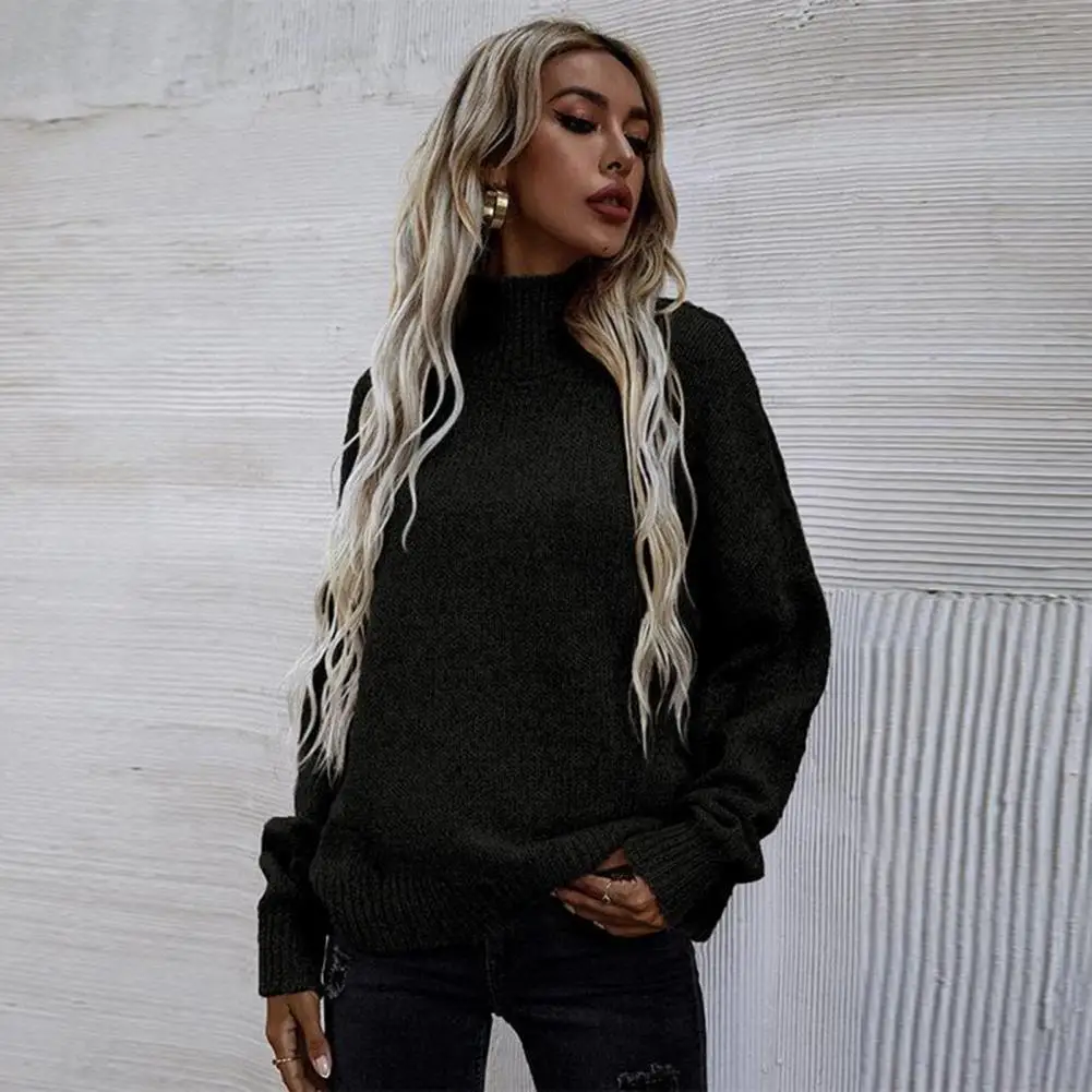 Winter Sweater  Thickened   Sweater Jumper Women Pullover Solid Simple Fashion Knitted Sweater