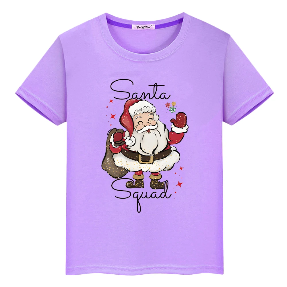 

Santa Claus Graphics t shirt for kids boy 10years Cotton Tops anime Short Merry Christmas Cute Tees y2k one piece girls clothes