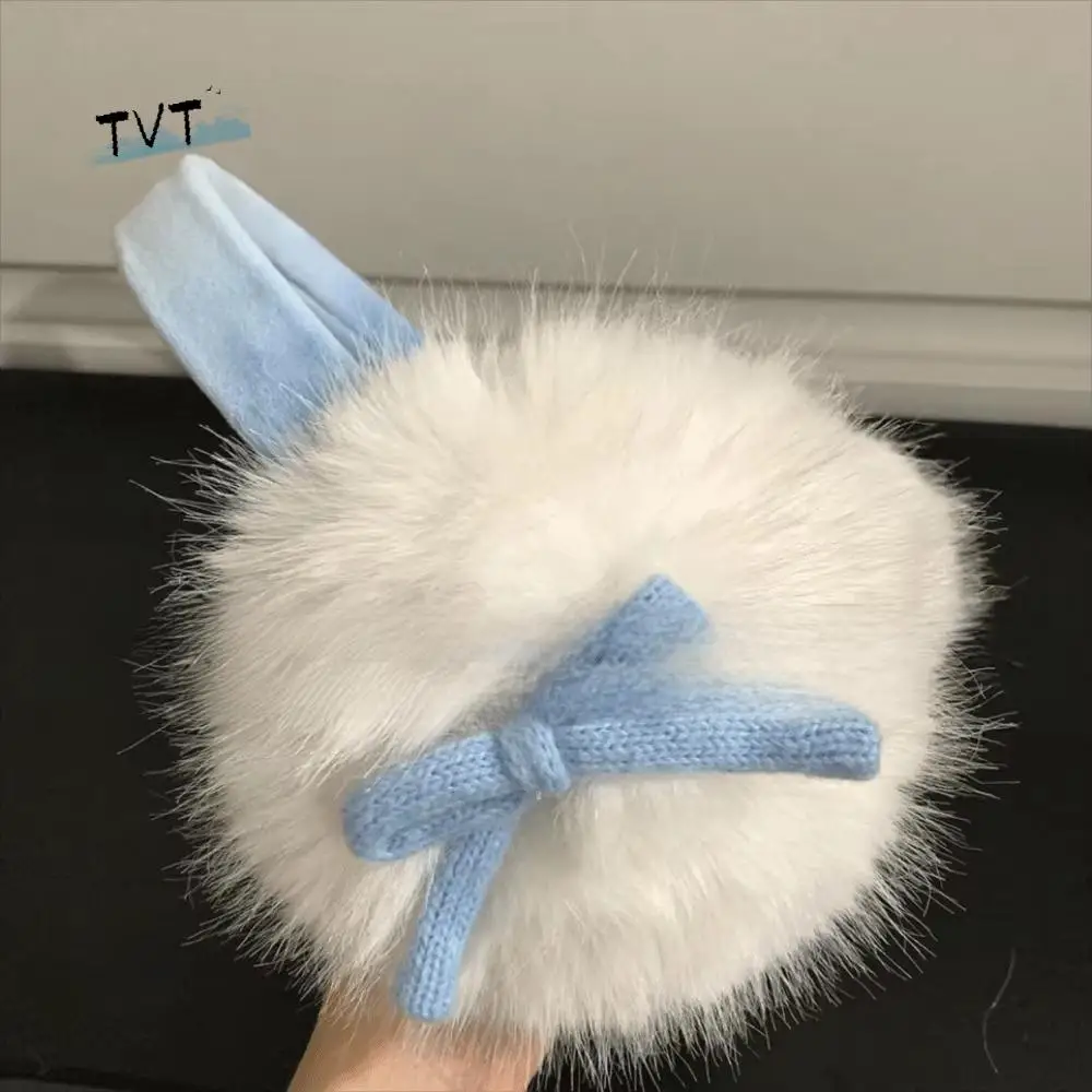Addensare Bowknot Peluche Paraorecchie Morbidi Elastici Caldi Paraorecchie Tenere Al Caldo Antivento Inverno Scaldamani Attività All'aperto