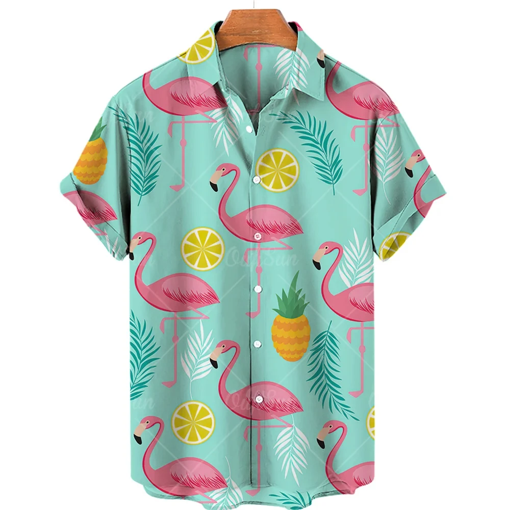 Camicie con stampa 3d anatra camicia hawaiana moda uomo Top manica corta camicie da spiaggia Casual ragazzi camicetta monopetto abbigliamento uomo