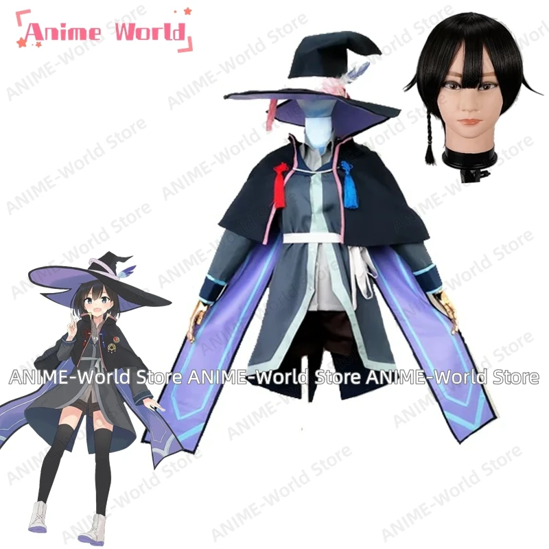 

《Custom Size》Anime Saya Cosplay Costume Suit Magic Girl Outfits Top Pants Cape Hat Suit Witch Costume Halloween Role Play