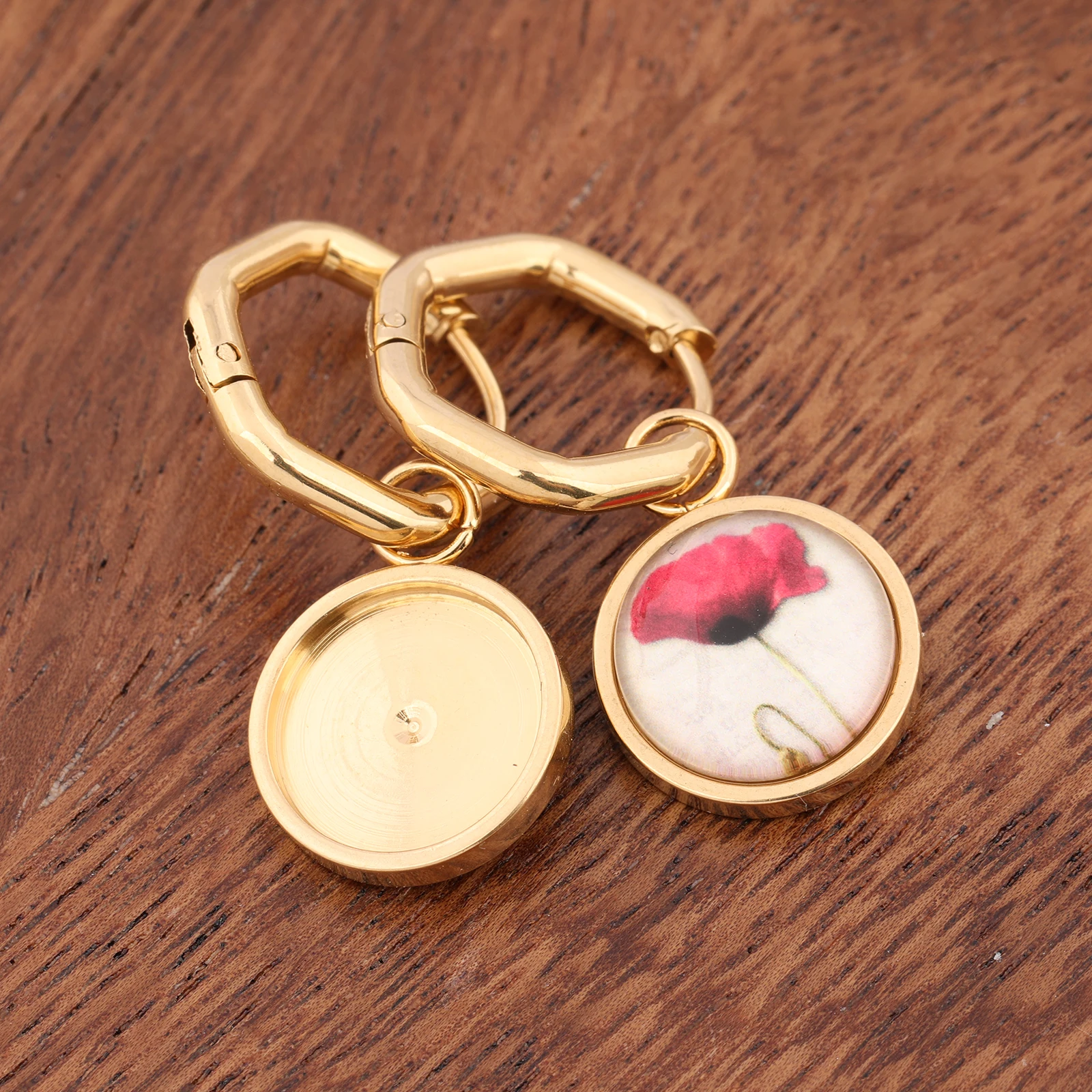 6pcs Stainless Steel Gold Plated Leverback Earring Hoop Clasps Diy Fit 12mm Cabochon Earrings Base Setting Blanks image 5