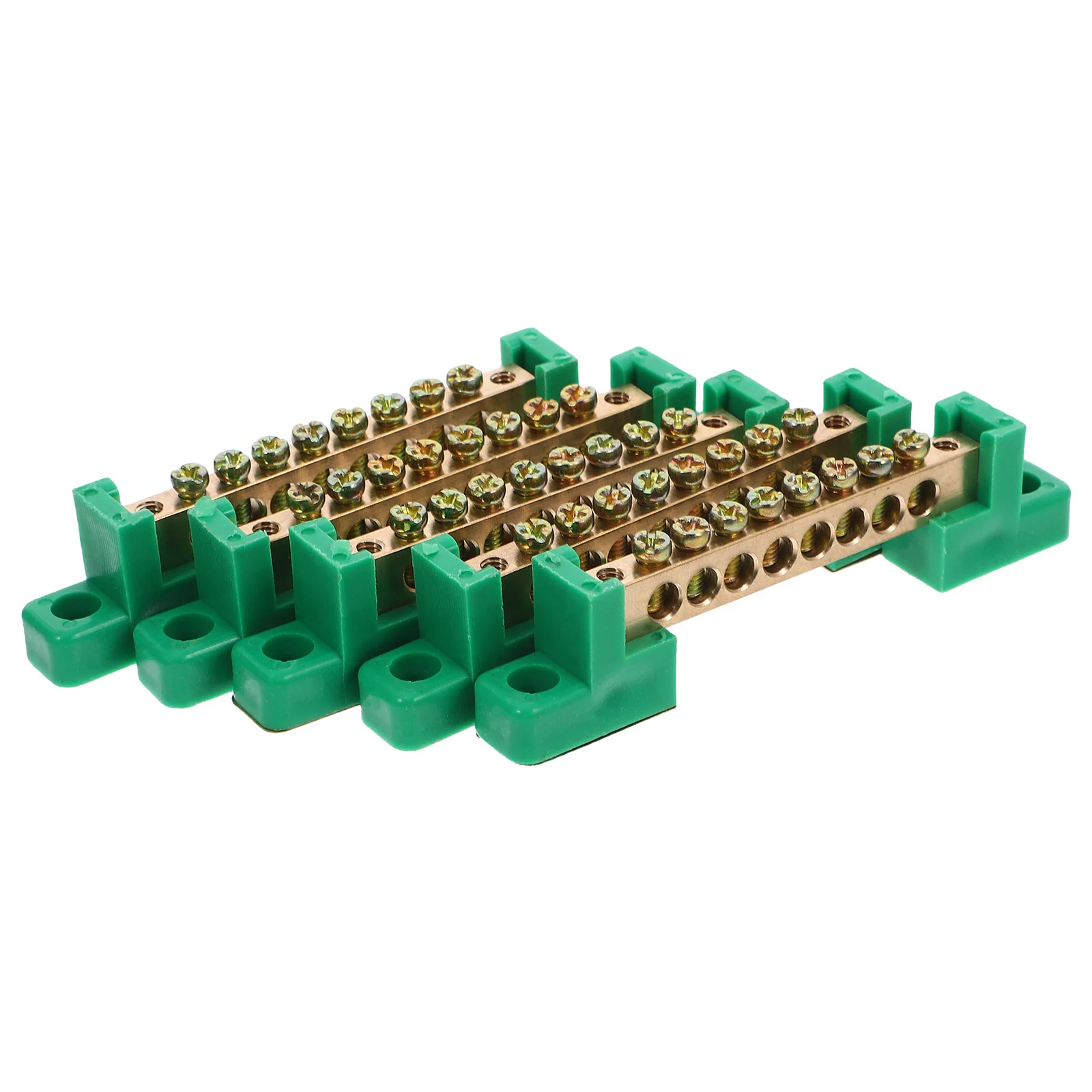 5pcs Terminal Ground Bar Screw Block Barrier Brass 8 Positions for Electrical Distribution Terminal Grounding Bar Copper Connect