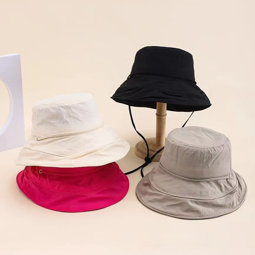 Women's Bucket Hat Spring Summer Windproof Sunshade Fisherman Cap Female Sunscreen Sun Hat Cloth Foldable Sunhat New