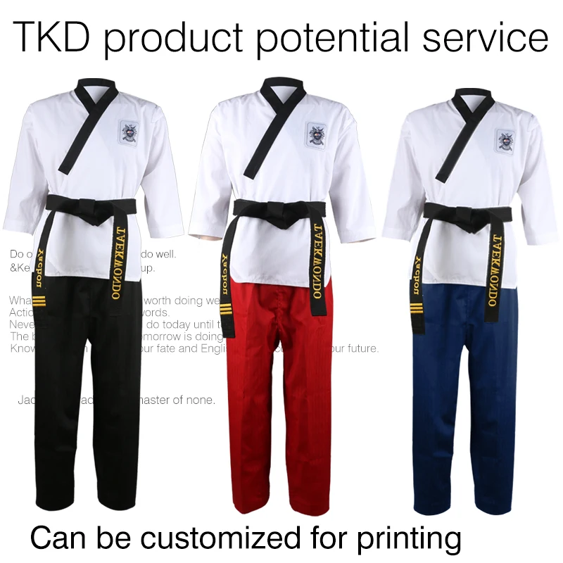 World Training Taekwondo Poomsae Dan Practice doboks Junior Male&Female Senior Unisex Master Dan Taekwondo uniforms Clothes Suit