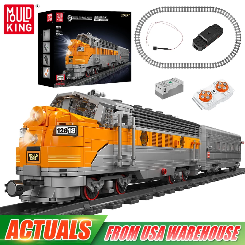 

Mold King 12018 Технический поезд Игрушки RC США EMD F7 WP Дизельный локомотив Строительный блок Кирпич Сборка Детский Рождественский подарок