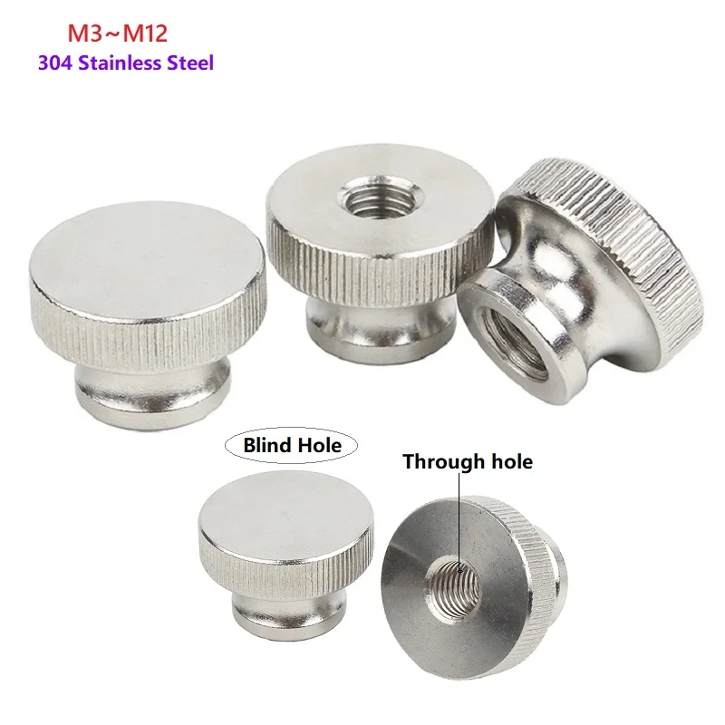 M3 M4 M5 M6 M8 M10 M12 304 Stainless Steel Hand Nut GB806 High Head Knurled Thumb Nut Advertising Decorative Nail