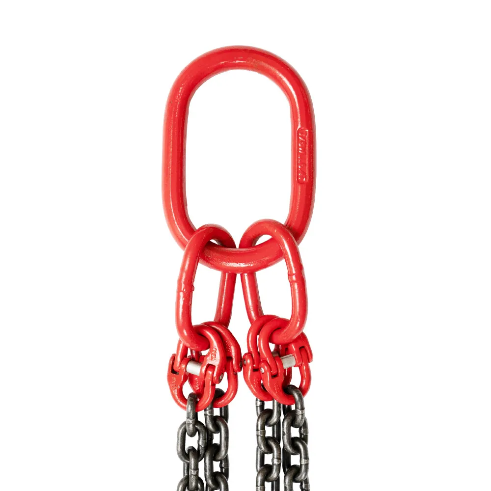 Estilingue de corrente de elevação de 1,5 mtr x 4 pernas 8 mm 5 toneladas com gancho de aço