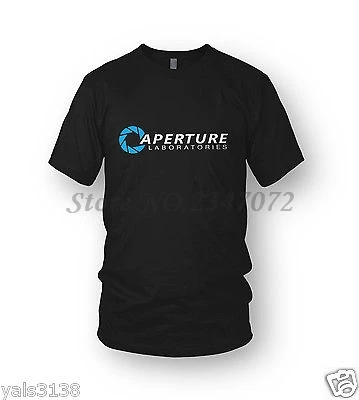 Portal T-Shirt Aperture Laboratories MEN'S The Cake Is A Lie Half Life brand tshirt new cotton tee-shirt