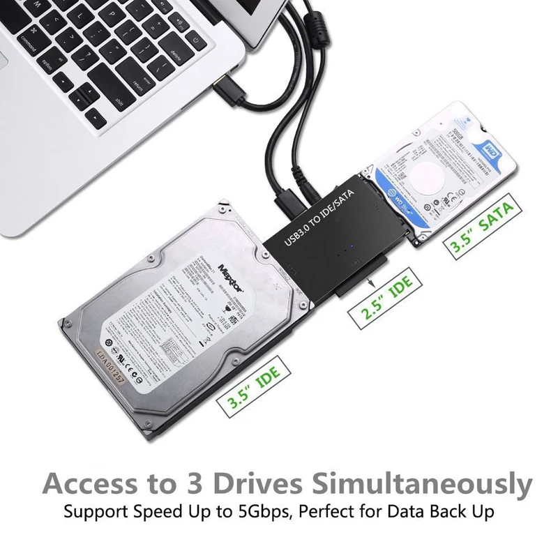 SATA to USB IDE Adapter 3 in 1 USB 3.0 Cable for 2.5 3.5 External Hard Disk Drive HDD SSD Converter For PC Macbook Drop Shipping