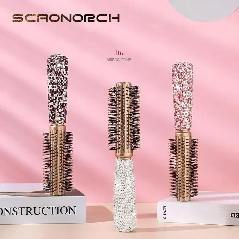 Sparkling Rhinestones Comb Portable Travel Massage Hair Comb Anti-static Detangling Hairbrush Hairdressing Bling Beauty Tool