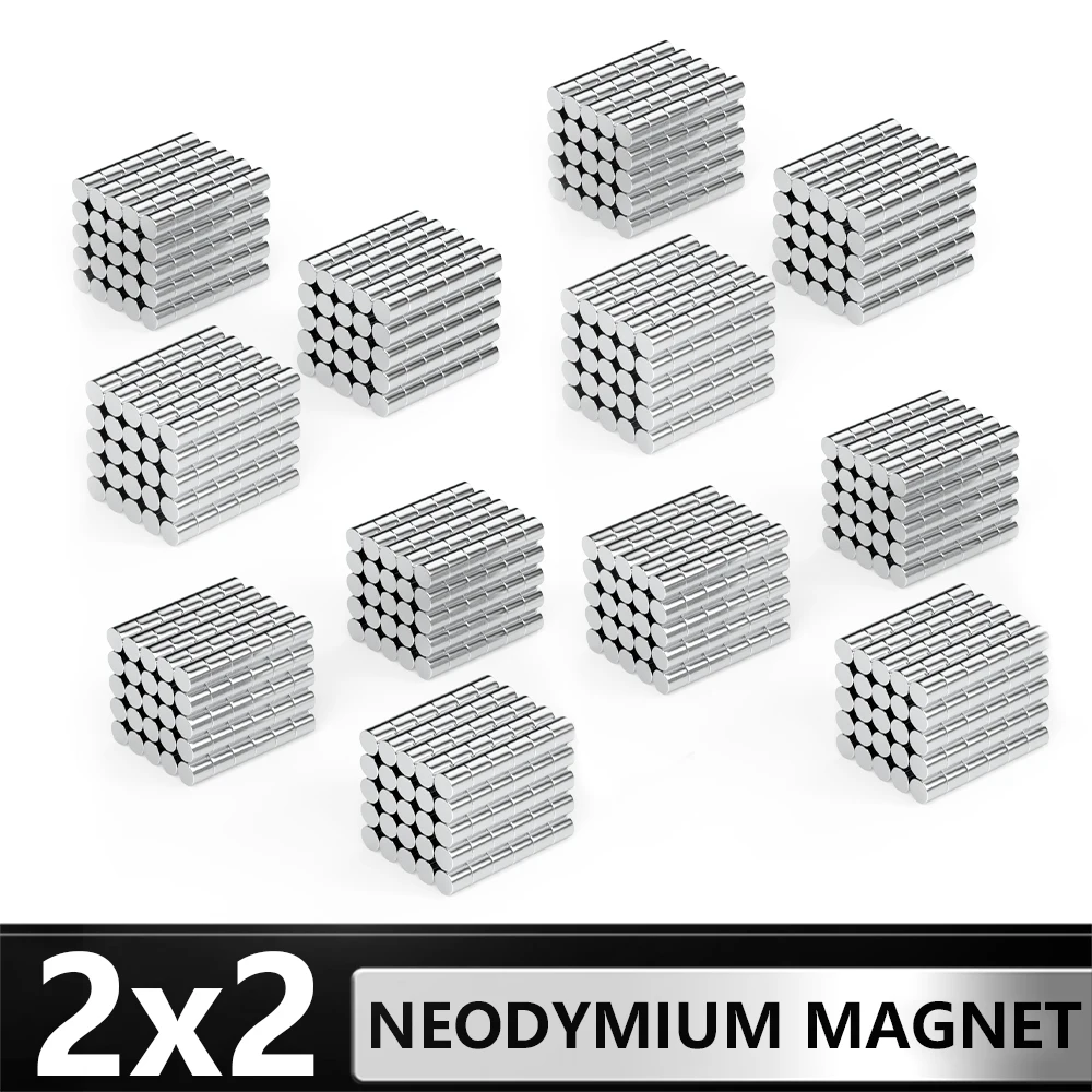 30~2000Pcs Small Round Magnet 2x2  Permanent NdFeB Super Strong Powerful Magnets imans N35 2mm x 2mm Neodymium Magnet