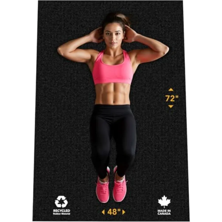 

Rubber King Multi-Purpose Exercise Mat - 100% Recycled Thick Rubber Mat for Home Gym Flooring, Non-Slip, Low-Odor Durable Worko