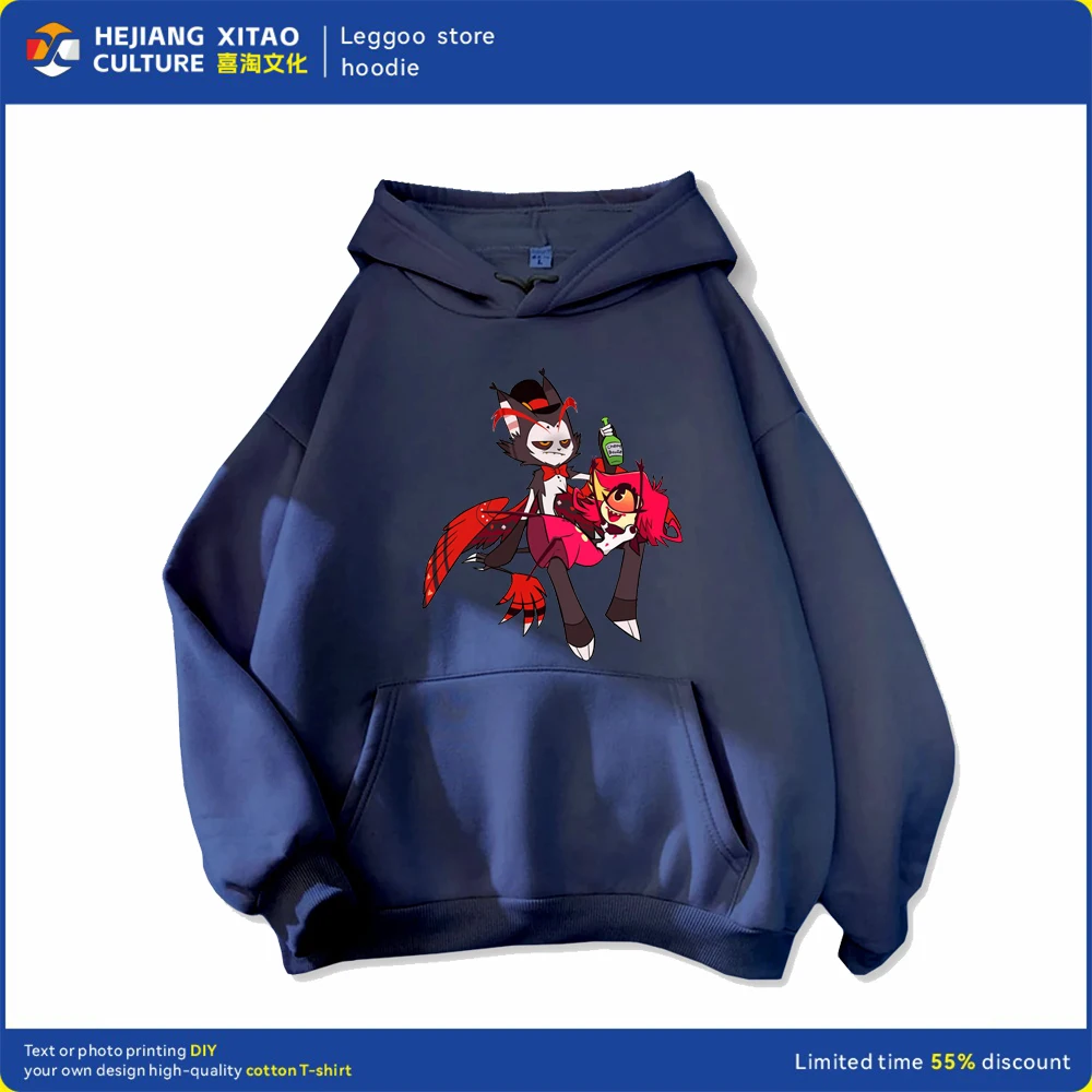 HazbinAlastor Birthday Gift Couples Crewneck Hoodies for Men and Women Incredible Casual Fashion Long-sleeved Hooded Clothing