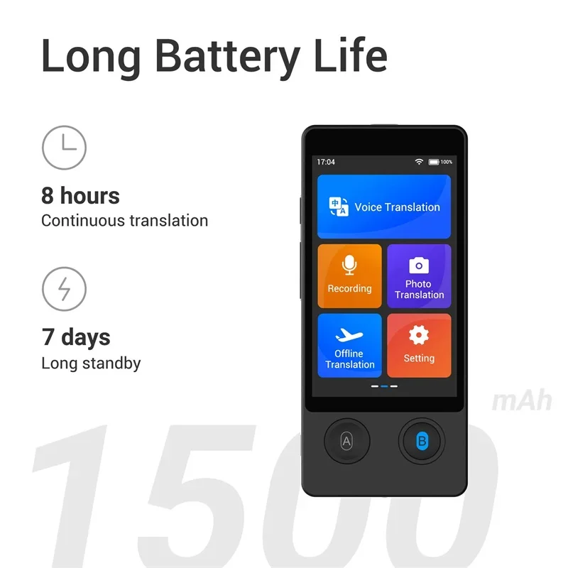 مترجم صوتي محمول W12 AI 144 لغة وطنية ذكية في الوقت الحقيقي آلة ترجمة الصور النصية