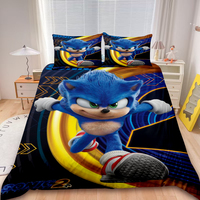 3pcs Sonic  Duvet Cover Kids Bedding Set Comforter Cover Set for Bedroom Decor Teens Children Gifts single double bed