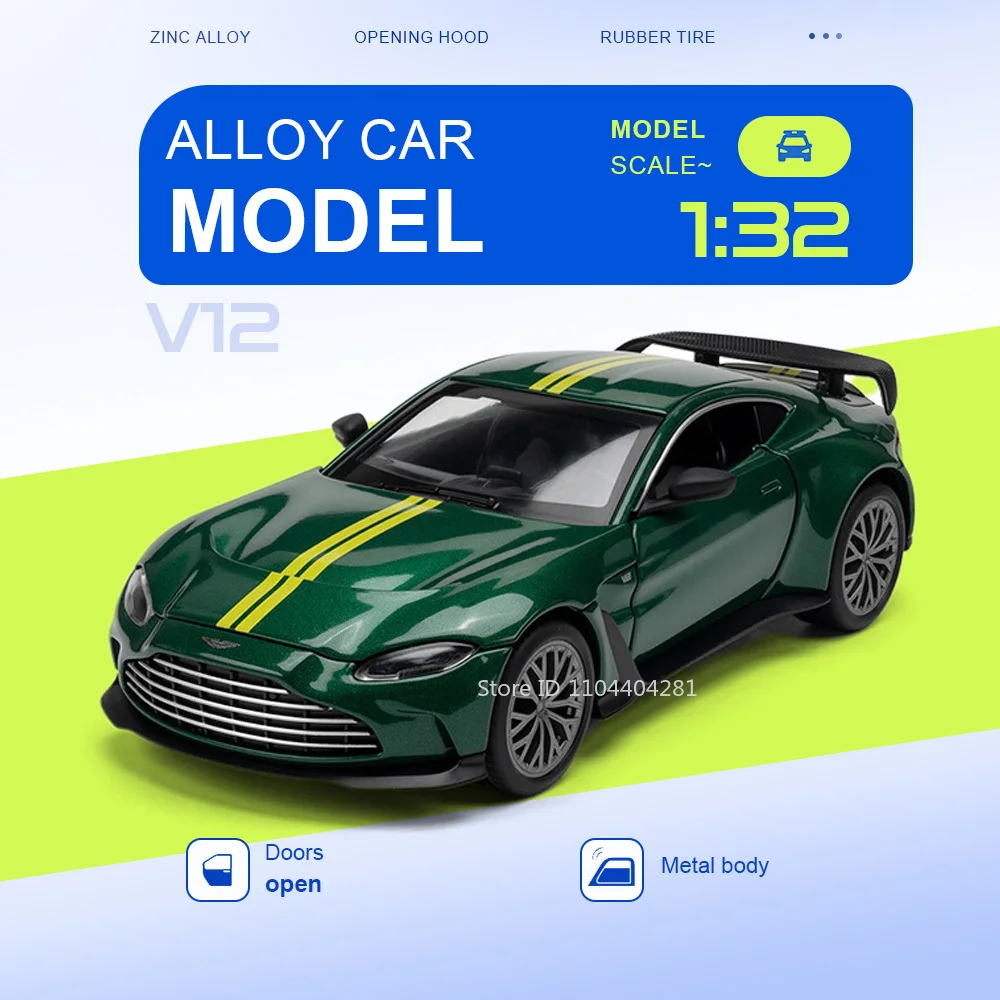 

Scale 1:32 V12 Valkyrie Miniature Sportscar Diecast Alloy Model Toys with Dust Cover Doors Opened Vehices Fashion Display Items