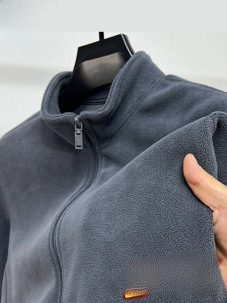 

Мужской флисовый свитер Paul 2026 с воротником-стойкой, на молнии до середины, с длинным рукавом, теплый, для делового повседневного стиля, городской моды