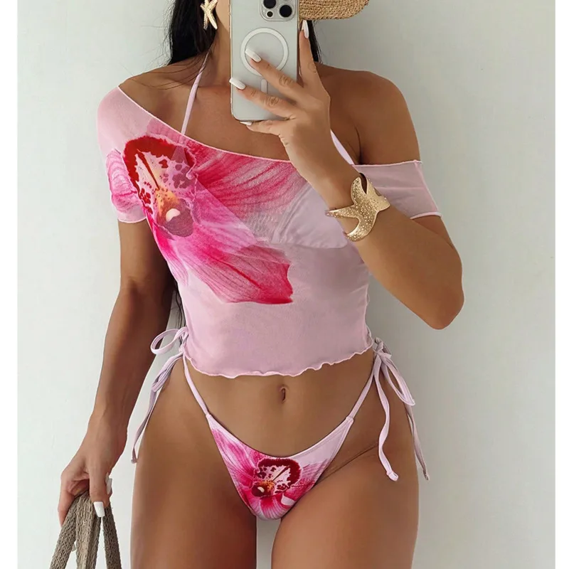 2026 sexy biquinis feminino maiôs feminino de três peças de banho praia natação wear fatos de banho conjunto de biquíni brasileiro piscina banhista