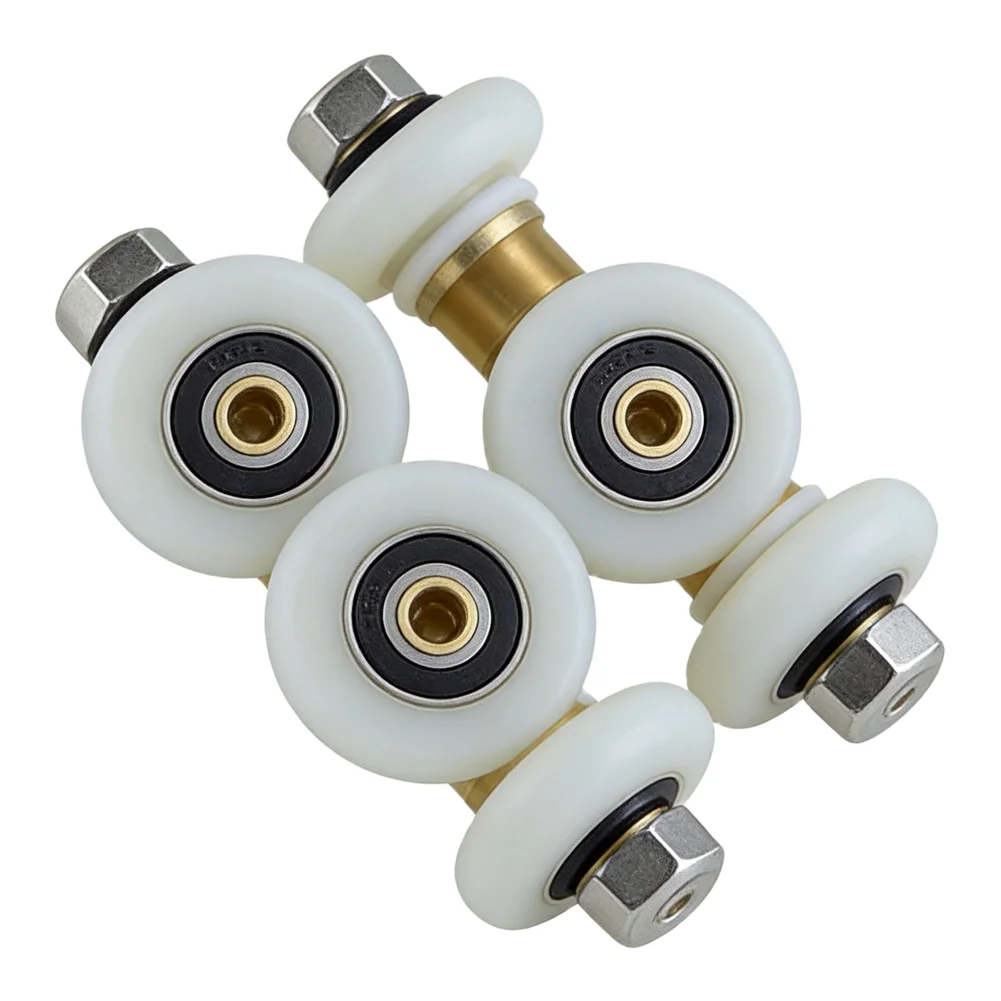 4PCS Pulley Rollers for Shower Room Glass Sliding Doors Designed for Quiet Sliding Operation and Long Lasting Bathroom Use