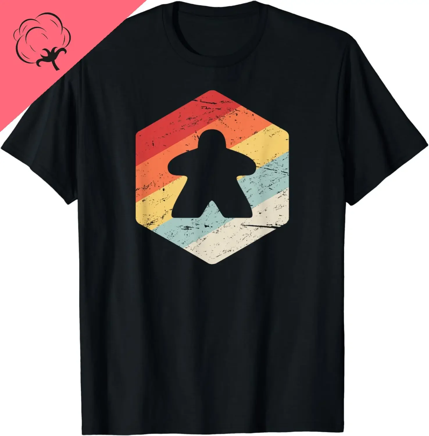 Retro Vintage Board Game Gift - Boardgaming Meeple T-Shirt Cotton Men Clothing Tops Graphic T Shirts Camisas Streetwear