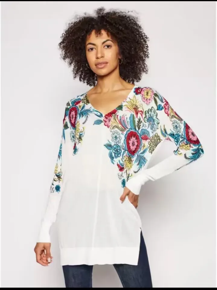

Original export order: New Spanish floral thin side-slit mid-length base layer