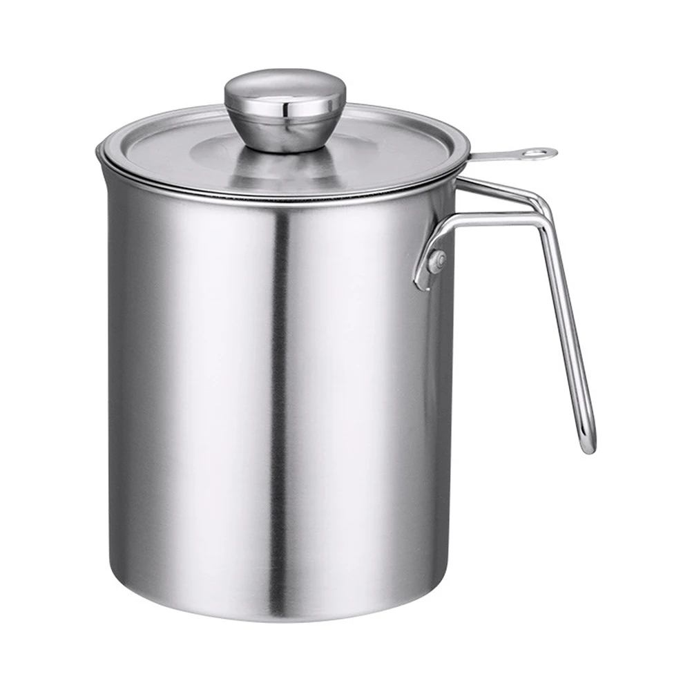

Stainless Steel Filter Cup Grease Container Oil Strainer Pot Fine Mesh Soybean Milk Storage Holder Kitchen Gadget