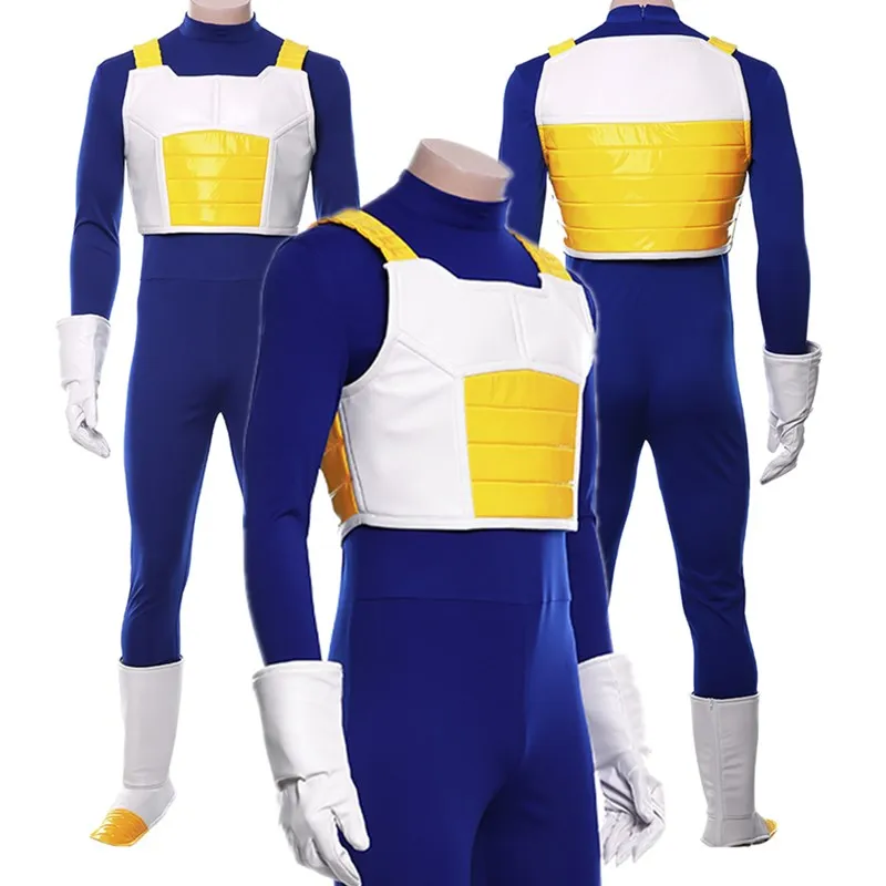 Adulto Z Anime Fantasy Vegeta IV Costume Cosplay uomo tuta uniforme abiti Halloween Carnival Party Suit