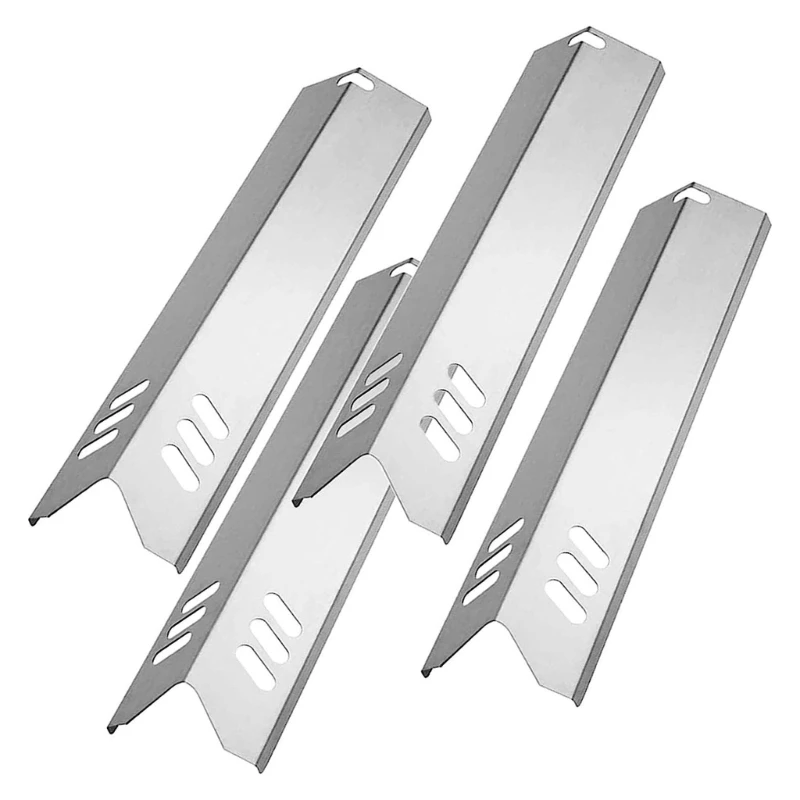 

652D 4Pcs Universal Stainless Steel Heat Plate Shield, Heat Tent, Flavorizer Bar Burners Cover, Flame Tamers Replacement Part