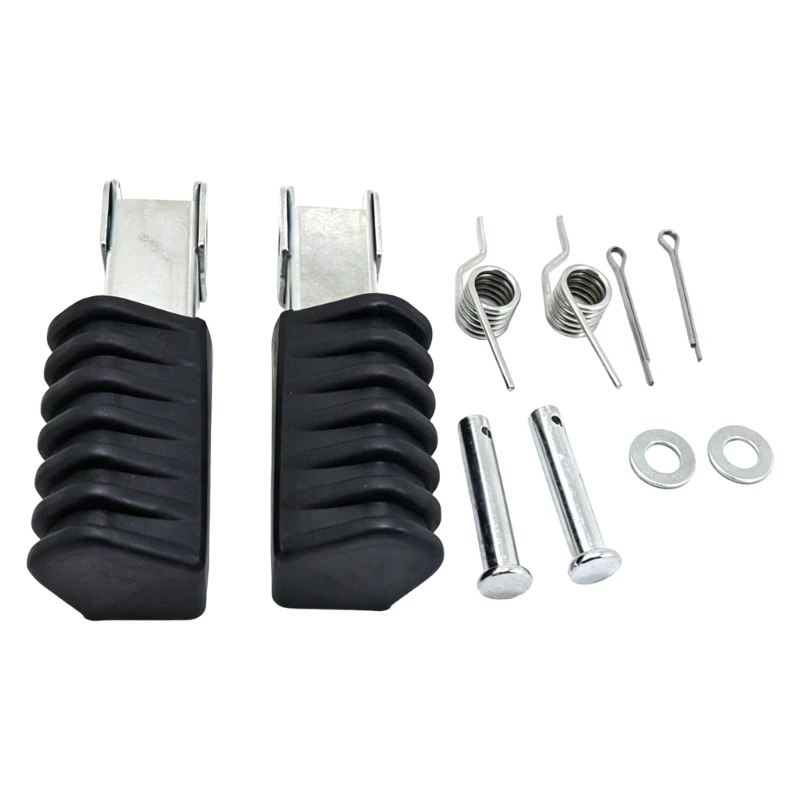 Foot Peg for PW50 PW80 Motorcycles, Replacement Footrest Pair with Pre Drilled Metal Brackets, Rubber Grip Area and Return