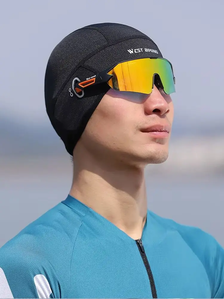 AliExpress West Biking WEST BIKING Summer Ice Silk Cycling Cap Anti-UV Helmet Liner with Glasses Hole Lightweight Breathable Bike Motorcycle Skull Cap
