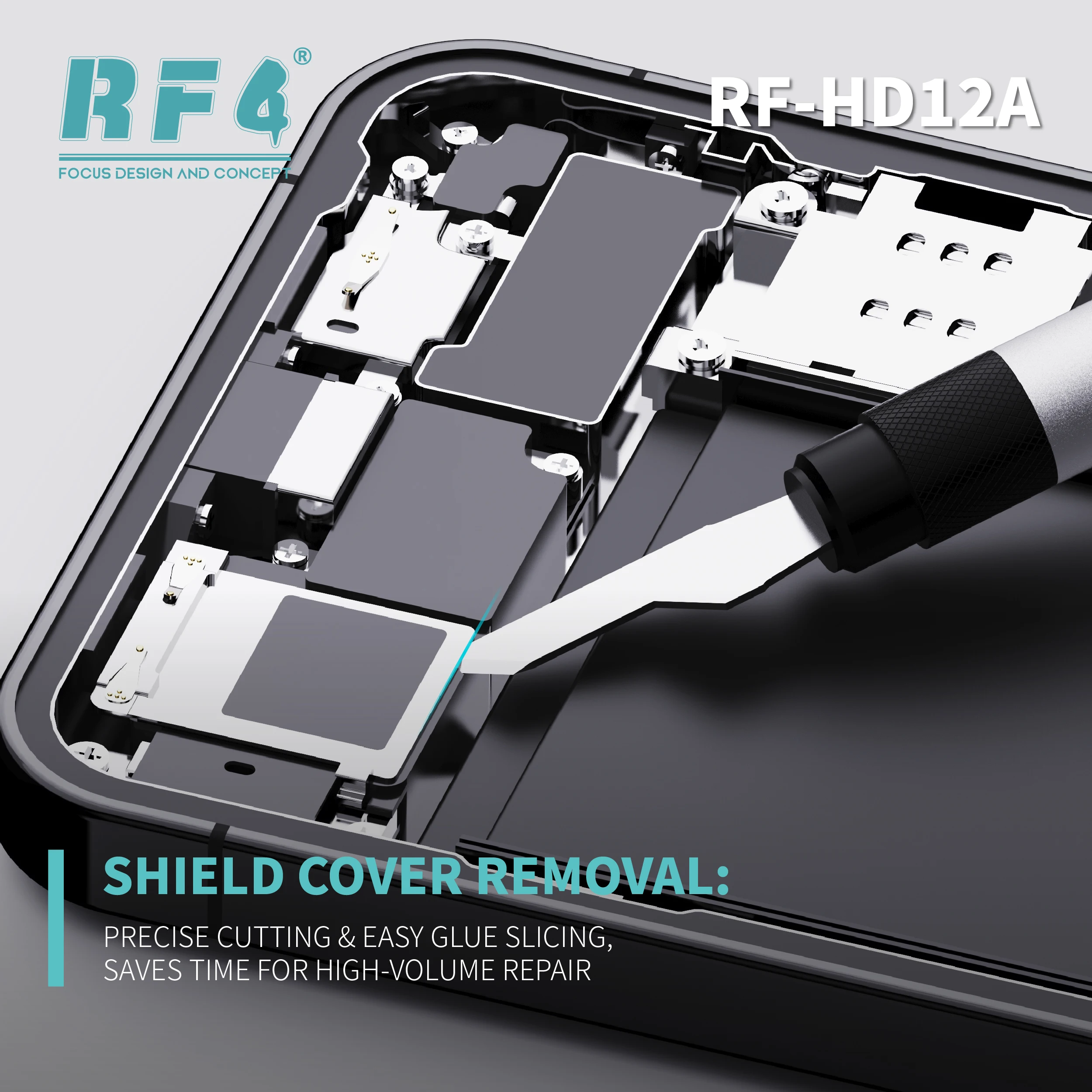 RF4 RF HD12A Scraper Pen Kit Multi Purpose For Mobile Mainboard Shield Cutting IC Glue Clean Flex Cable Separation Repair Tools