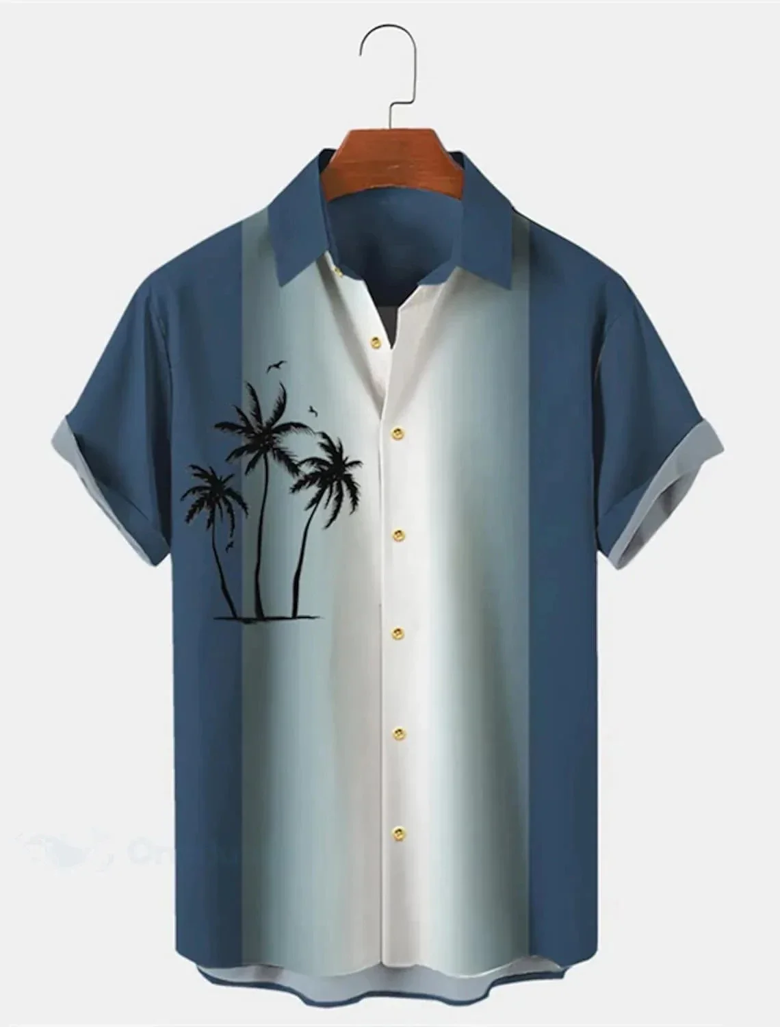 Coconut Tree Summer Hawaiian Casual Men's Shirt Palm Lapel Street Outdoor Short Sleeve Button Print Fashion Men's Clothing