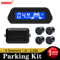 Car Parking Sensor Kit With Auto Parktronic Reverse LED Monitor 12V 22mm 4 Sensors Radar Detector System Backlight Display