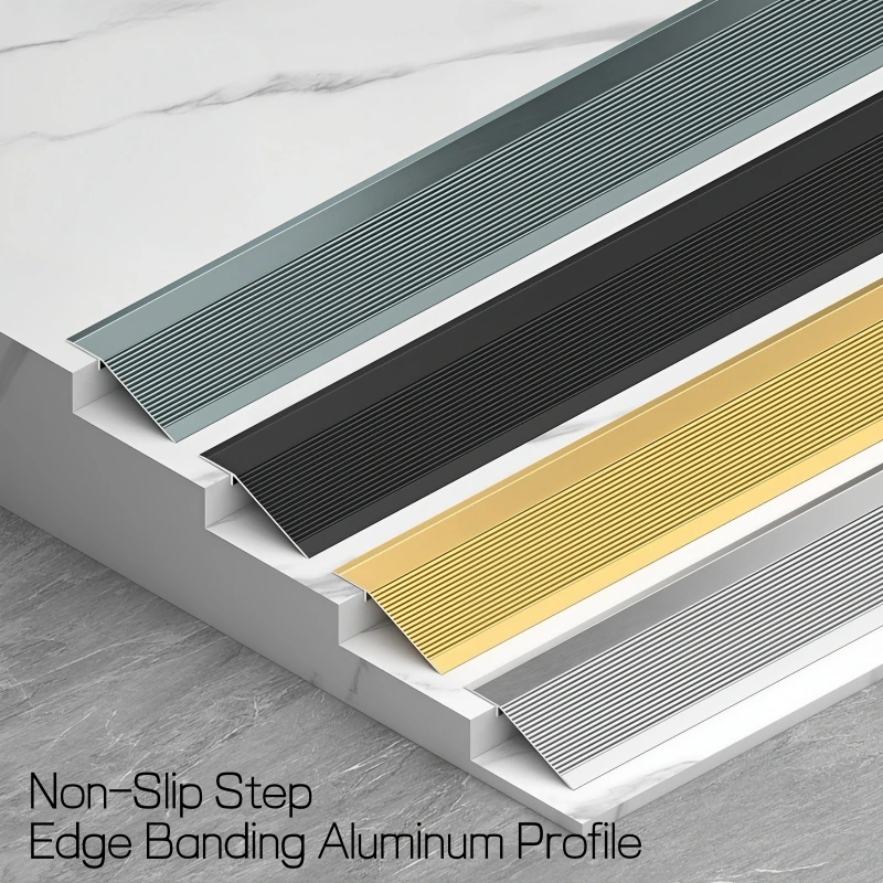 Anti-slip Stair Threshold Ramp Aluminum Profile 10-30mm High Low Drop Tile Floor Transition Strip Door Seam Edge Protector Strip - view 2