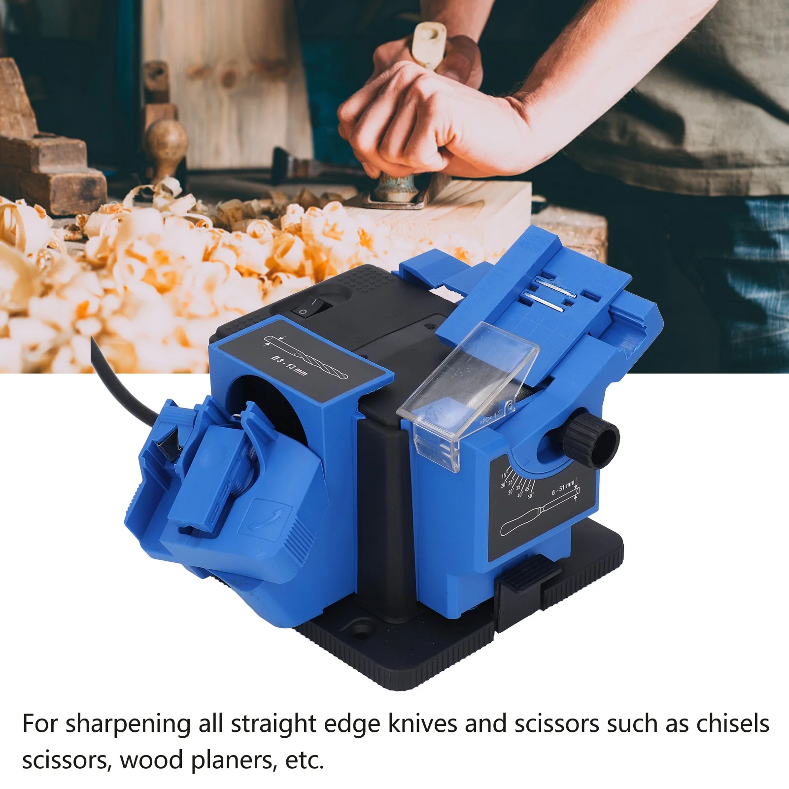 

Drill Bit Sharpener Multifunctional Multi Task Sharpener High Strength Long Life Span for Chisels for Scissors