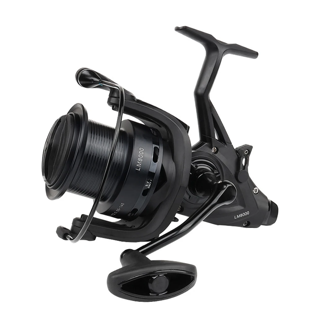 1pc Carp Fishing Reel 7+1bbs LM-8000/8000S CNC Machined Line Cup Gear Ratio: 4.9:1 Long Casting Metal Alloy Line CupSpinning